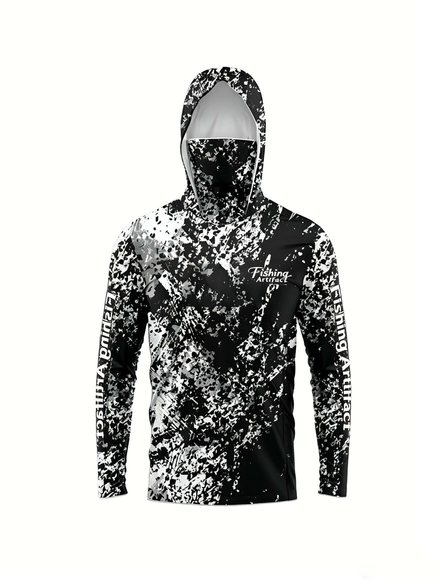 Fishing Mask Sun Protection - Męska letnia bluza wędkarska z nadrukiem