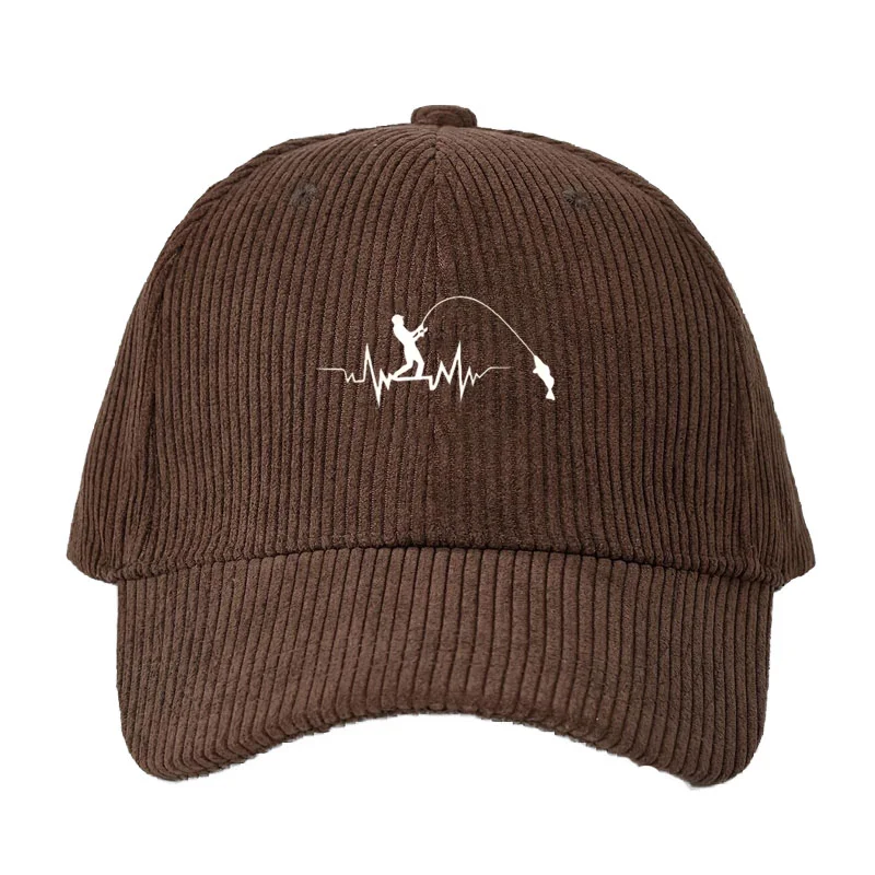 Fishing Hat - Personalizowana czapka bejsbolówka z sztruksu, męska
