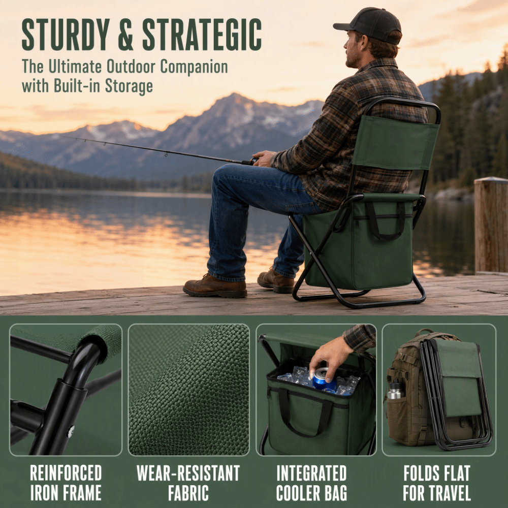 Składane krzesło kempingowe z  – Fishing Backpack recenzja i cena